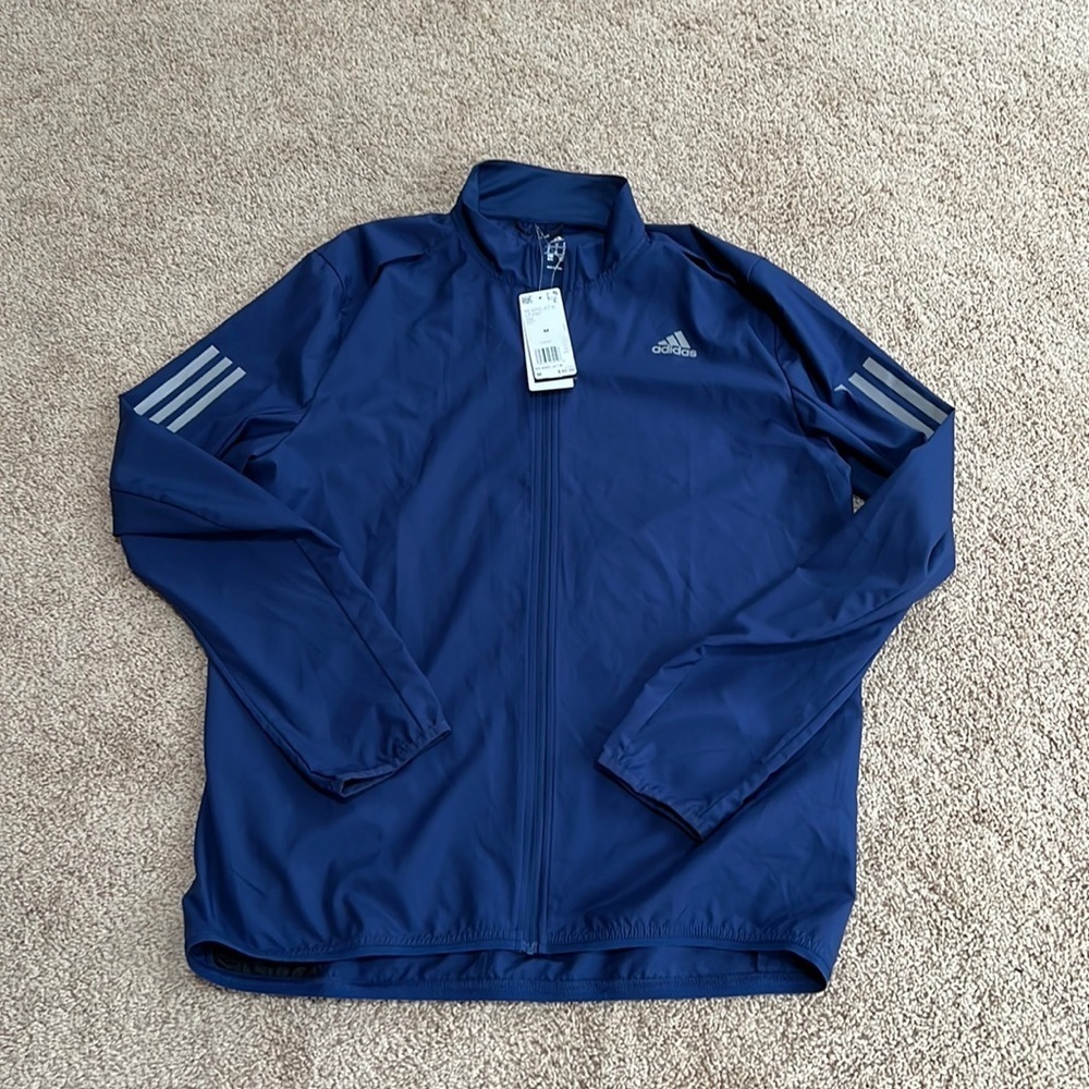 New! Adidas medium mens zippered windbreaker jacket.